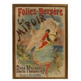 JULES CHERET Framed Follies Bergere Poster.