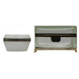 (2) Antique Opaline and Glass Dresser Boxes.