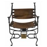 Antique Wrought Iron Savonarola Chair.