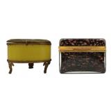 (2) Brass Mounted Glass Boxes.