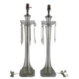 Tall Pair of Midcentury Glass Lamps.
