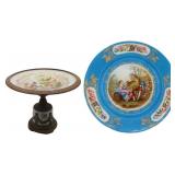 Sevres Porcelain Tazza and Charger.