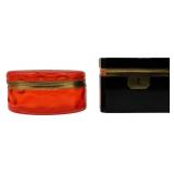 (2) Glass Boxes with Metal Mounts.