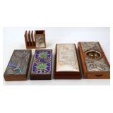 SILVER. (5) Ottaviani Sterling and Wood Objects.