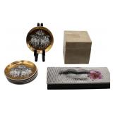 (6) Fornasetti Objects and (1) Maitland Smith Box.