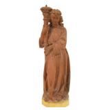 Large Antique Terracotta Figural Lamp.