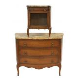 Vintage Satinwood & Marbletop Chest & Nightstand.
