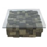 Midcentury Brutalist Style Shagreen Coffee Table.