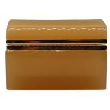 French Butterscotch Trunk Form Opaline Glass Box.