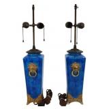 Vintage Pair of Asian Style Bronze Mounted