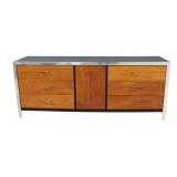 Midcentury Dresser with Ebonized Top & Chrome Trim