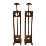 Pair of Chinese Hardwood Stand/ Candle Holders.