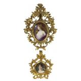 KPM Style Framed Porcelain Plaques.