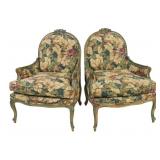 Fine Pair of Upholstered Louis XV Style Bergeres.