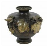 Japanese Meiji Period Mixed Metal Pedestal Vase.