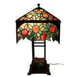Antique Arts and Crafts Leaded Glass Lamp.