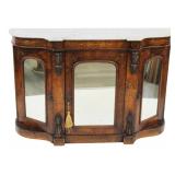 English Victorian Walnut & Marbletop Server.