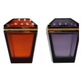 (2) Unusual Form Amethyst and Amber Midcentury