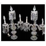 Antique Pair of 2 Arm Cut Glass Girondelles.