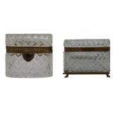 (2) Cut Glass Boxes with Gilt Metal Mounts.