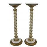Vintage Pair of Paint & Gilt Decorated Twist