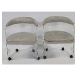 After Vladimir Kagan Pair of Lucite Chairs.