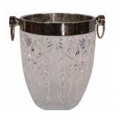 Vintage Silverplate Mounted Glass Ice Bucket.