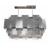 Midcentury Brushed Metal Chandelier After