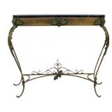 Art Deco Gilt Metal Marbletop Console.