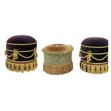 (3) Art Deco Style Upholstered Poufs or Ottomans.