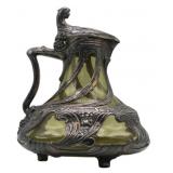 Art Nouveau Chartreuse Colored Glass and