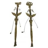 Midcentury Pair of Italian Carved & Giltwood Eagle