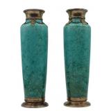 SILVER. Pr of Possibly Paul Milet? Sevres Vases.