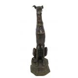 Vintage Bronze Sculpture of a Seated Whippet.