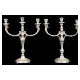 SILVER. Pair of Italian .800 Silver Candelabra.