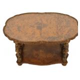 Antique Continental Carved Coffee Table with Faux