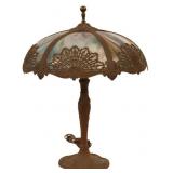 Arts & Crafts Slag Glass Table Lamp.