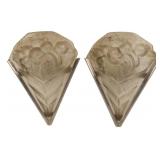 Pr of French Art Deco Frosted Glass Sconces.