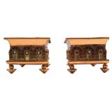 Pair of 19th C Copper and Brass Cache Pots.