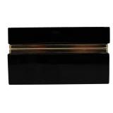 Midcentury Murano Opaline to Clear Red/ Black.