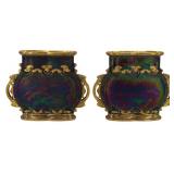 Pair of Austrian Art Nouveau Carl Knoll Wide Vases