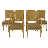 (6) Vintage Finely Carved & Caned Back Chairs.