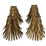 4 Vintage Gilt Metal Sheaf Form Sconces.
