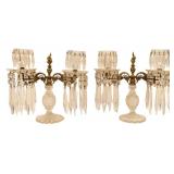 Pair of Baccarat Quality Cut Glass Girondelles.