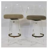 Midcentury Pair of Lucite Stools.