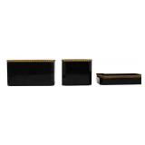 (3) Black Opaline Bronze Mounted Open Glass