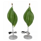 Midcentury Pair of Avocado Lamps.