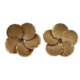 JEWELRY. Vintage Signed 13.5kt Gold and Gem Floral