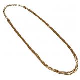 JEWELRY. Signed Italian 14kt Gold Woven Chain