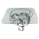 Vintage Gilt Metal Bird Glass Top Table.